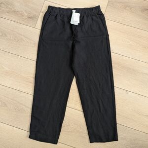 NWT H&M Linen Blend Black Pants Women's Medium, Minimalist, Quiet Luxury